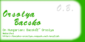 orsolya bacsko business card